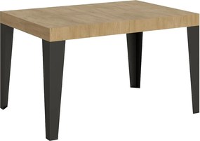 Stół rozkładany 140/224x80cm Flame dąb naturalny nogi antracytowe