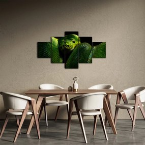 Obraz - Zielony wąż (125x70 cm)
