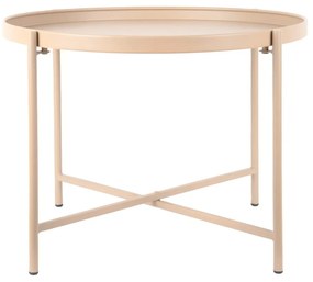 Beżowy metalowy okrągły stolik ø 50 cm Meseta – Leitmotiv