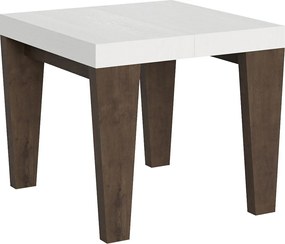 Stół rozkładany 90x90/246 cm Spimbo Mix Blat z białego jesionu - Nogi z orzecha włoskiego