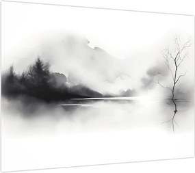 Obraz - Malowany tuszem krajobraz (70x50 cm)