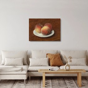Obraz na szkle - Henri Fantin-Latour, Three Peaches on a Plate, reprodukcje (70x50 cm)