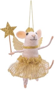 Tekstylna ozdoba świąteczna wykonana ręcznie 12 cm Fairy Mouse – Sass &amp; Belle