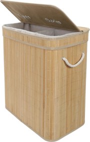 Bambusowy kosz na pranie, dwukomorowy ARVI, 100 l