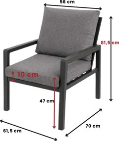 Doppler LIFE - ogrodowy fotel aluminiowy mocca