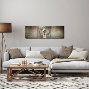 Obraz - Strażnik leśny (z zegarem) (90x30 cm)