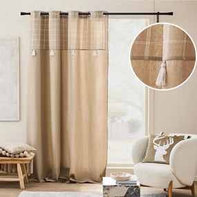 Brązowa zasłona z mieszanki bawełny 140x240 cm Everest – douceur d'intérieur