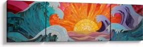 Obraz - Mozaika fal (170x50 cm)