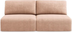 Otwarta Sofa 3-osobowa z funkcją spania - z tkaniny szenilowej - brzoskwiniowy - KONA