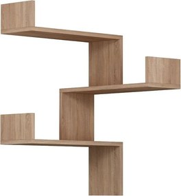 Nowoczesna półka ścienna – 60 x 60 x 90 cm – kolor dębowy – płyta wiórowa