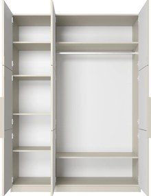 Szafa Asha 150 cm z metalowymi uchwytami - kaszmir / kaszmirowe uchwyty
