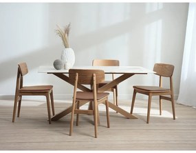 Koniakowo-naturalne krzesło z imitacji skóry Livo – Unique Furniture