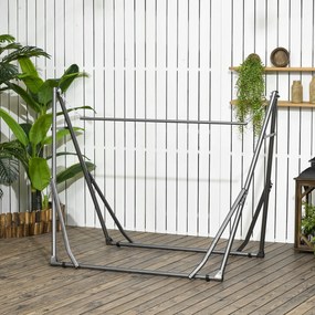 Outsunny Stojak do hamaków 2 w 1, odporny na warunki atmosferyczne, suszarka do prania, 290 cm x 92 cm x 88 cm, Czarny