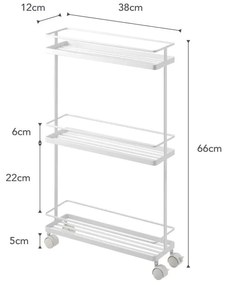 Biały metalowy regał na kółkach 38x66 cm Tower – YAMAZAKI