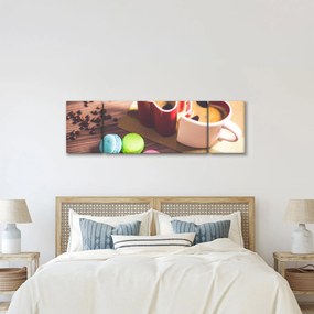 Obraz kawy i makaroników (170x50 cm)