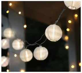 Biała girlanda świetlna LED z lampionami odpowiednia na zewnątrz Star Trading Festival, dł. 4,5 m