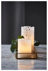 Biała woskowa świeczka LED Star Trading Clary, wys. 15 cm