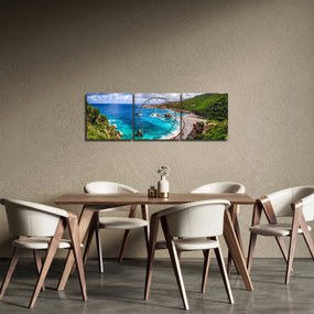 Obraz - Sardynia (z zegarem) (90x30 cm)