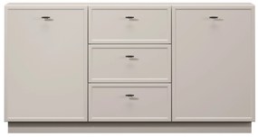 Komoda Lorini 150 cm z szufladami - kaszmir / czarne uchwyty T-bar