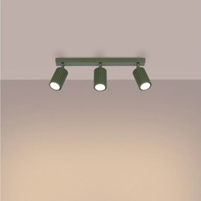 Lampa sufitowa minimalistyczny Gloow, aluminium - 3 źródło światła 3000K - L.45 x H.16.5 cm - zielony oliwkowy