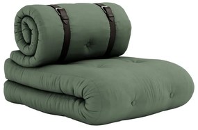 Rozkładany fotel z zielonym obiciem Karup Design Buckle Up Green