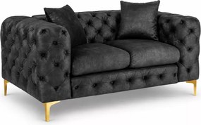 Luksusowa sofa Loario welurowa glamour z pikowaniem – elegancka sofa dwuosobowa do salonu