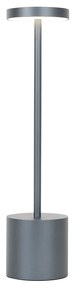 Zewnetrzna Lampa stołowa zewnętrzna szara w komplecie z LED z dotykowym ściemniaczem, ładowana - DupontDesignerski Oswietlenie zewnetrzne