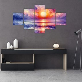 Obraz - Kolorowy artystyczny zachód słońca (125x70 cm)