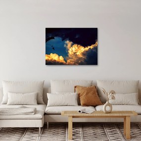 Obraz skoczka spadochronowego w chmurach (70x50 cm)