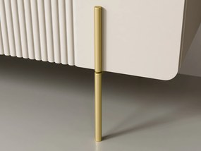 Stolik kawowy z szufladami Malmi 100 cm - kaszmir / złote nóżki