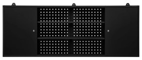 Szafka warsztatowa wisząca z perforowaną tablicą czarna, 1600x600x200 mm: LEO All Black