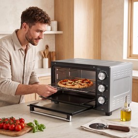 HOMCOM 36 L mini piekarnik z termoobiegiem, regulacja temperatury 90–230 °C, 1500 W | Aosom PL