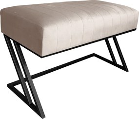 Ławka ZETA tkanina Welur loft ławka metal : Kolor Stelaża - Czarny , Kolor tkaniny - VELVET - MG09, Typ tkaniny - Velvet