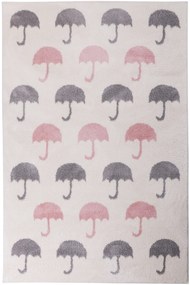 Dywan Merlin Parasolki szare i różowe 160x220 Prostokąt