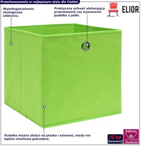Zielony zestaw pudełek z tkaniny 4 sztuki L1-R36