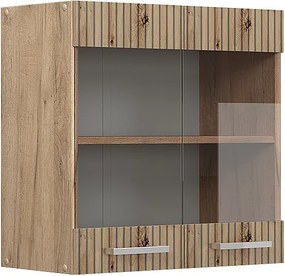 Szklana szafka kuchenna dąb rzemieślniczy 60x31x60 r-line