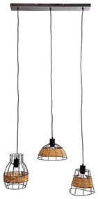 Żyrandol na lince TUNIS 4xE27/40W/230V czarny/brązowy