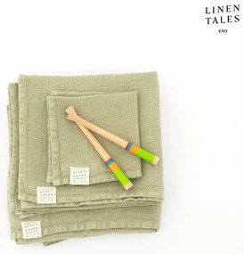 Jasnozielony lniany ręcznik dziecięcy 45x90 cm – Linen Tales
