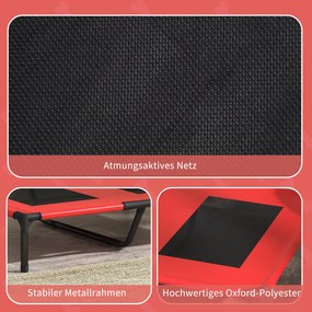 PawHut Legowisko dla Psów, Leżak dla Psa, Solidny, Podniesiony &amp; Wodoodporny, do 50 kg, 92x76x18cm, Czerwony