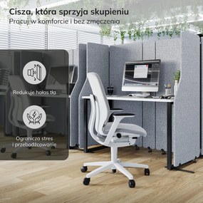 Przegroda biurowa akustyczna Sadie, kolor Moon Dust, rozmiar 260/145 cm