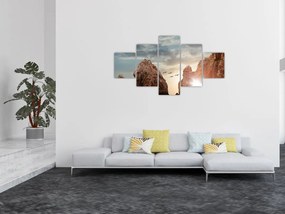 Obraz - Zachód słońca nad klifami (125x70 cm)