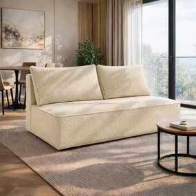 Sofa z Funkcją Spania MAVIA Beżowa Boucle Nowoczesna