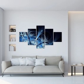 Obraz ciemnoniebieskiego kwiatu (125x70 cm)
