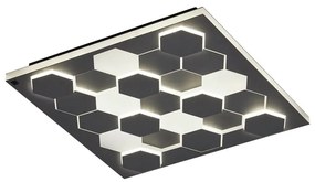 Czarna lampa sufitowa LED ze sterowaniem głosowym/mobilną aplikacją i metalowym kloszem 55x55 cm Cifavo – CINQUE