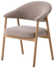 Beżowe krzesła z litego drewna dębowego z podłokietnikami zestaw 2 szt. Elk – Unique Furniture