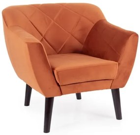 Fotel do salonu KARO 1 Velvet cynamonowy wenge SIGNAL