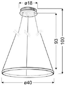 Chromowana lampa wisząca okrąg 40 cm LED - V083-Monati