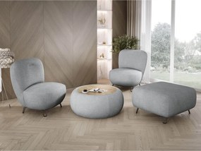 Fotel LUIS skandynawski wolnostojący na metalowych nogach w tkaninie NOW OR NEVER 92