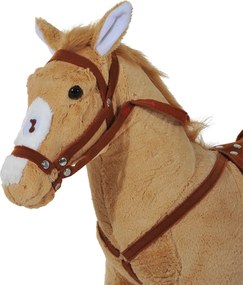 HOMCOM jazda na koniu konik-zabawka pluszowy konik dla dzieci stojący koń wydający odgłosy siedzenie wysokość 48 cm