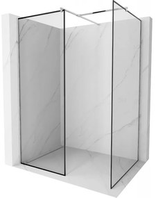 Mexen Kioto ścianka prysznicowa Walk-in 120 x 80 cm, czarny wzór, chrom - 800-120-202-01-70-080